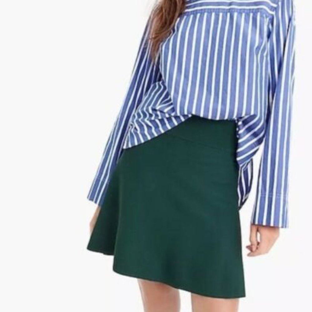 J. Crew 365 Sweater Flare Mini Skirt Green S